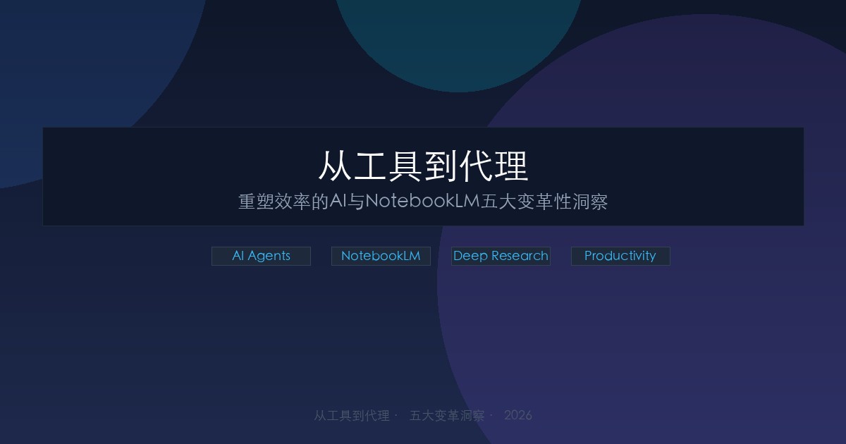 Featured image of post 从工具到代理：重塑效率的 AI 与 NotebookLM 五大变革性洞察